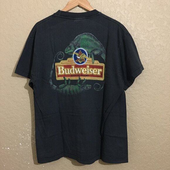 Budweiser Iguana Beer We Could've Been Huge T-Shirt Large (XL Tag) Faded Black - Picture 5 of 7